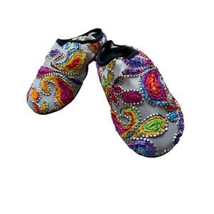 Beaded Slip-On Sandals, Size 38, Unbranded